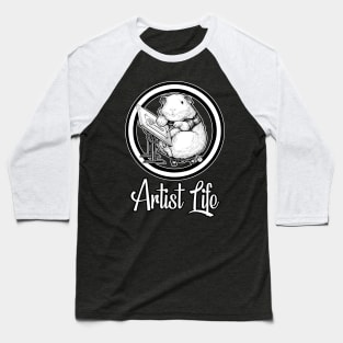 Artist Life - Guinea Pig - White Lettering Baseball T-Shirt